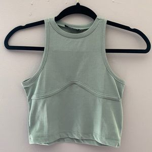 PLT sage green crop tank top!
